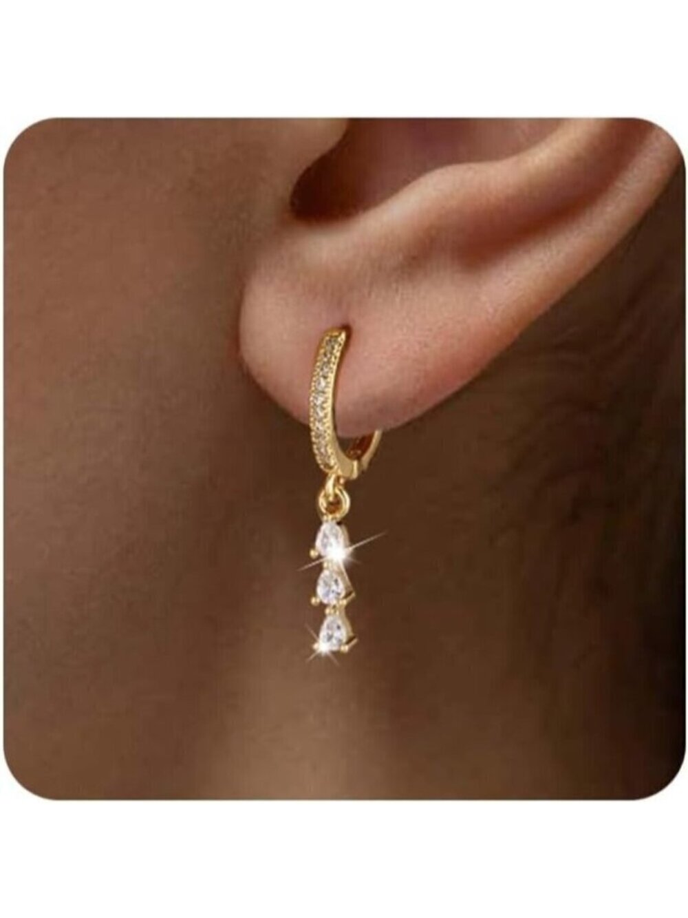 ⚡Gold Silver Dangle Earring and Hoop Stud Set for Women 14K Plated Hypoallergeni
